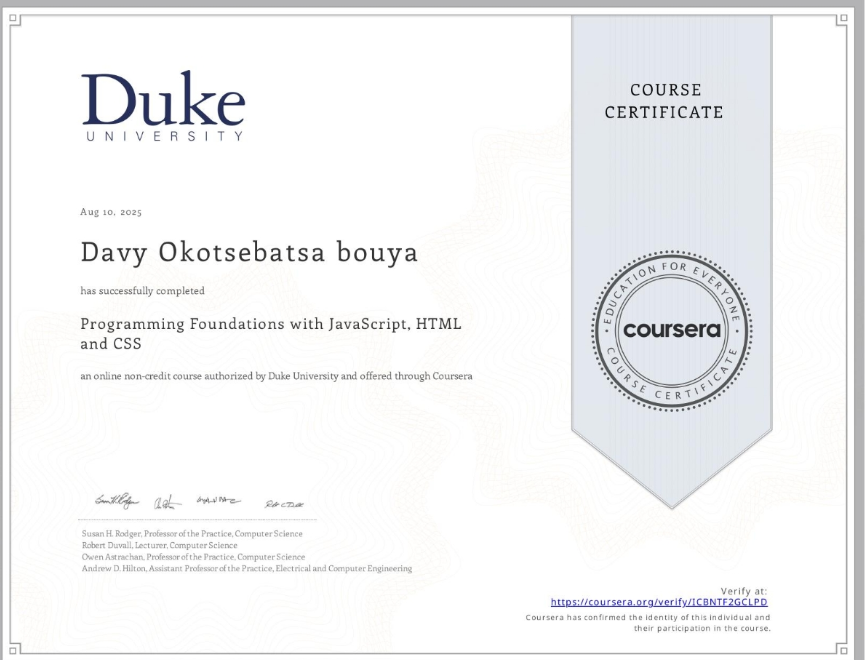 Duke university (via Coursera)